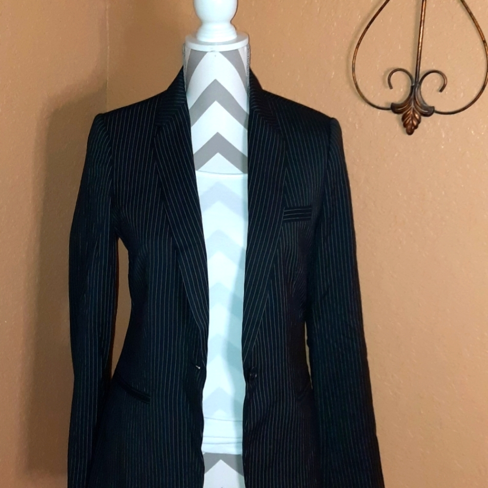NWT Black and white striped blazer